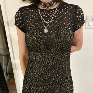 Like new L’Agence gold & blk knit mini dress